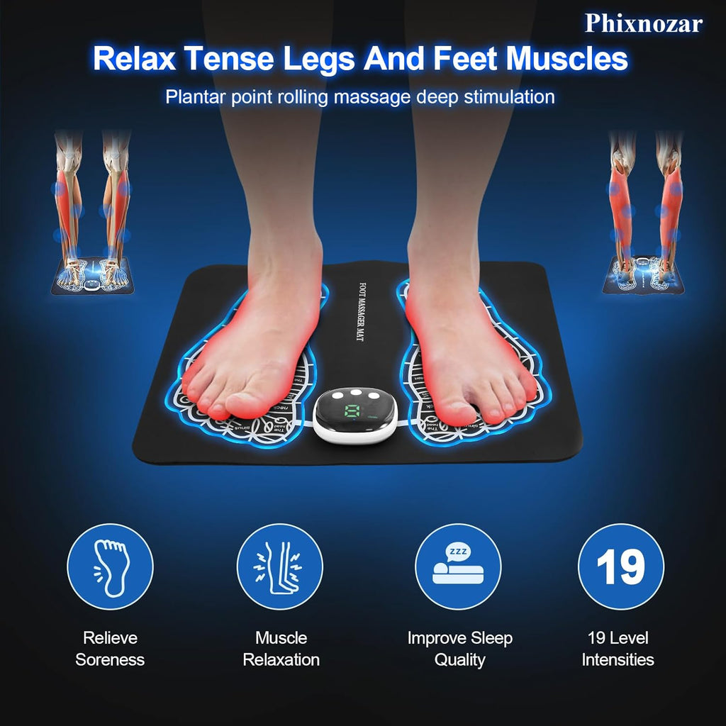 EMS Foot Massager Mat with 15 Modes, Foldable T72351