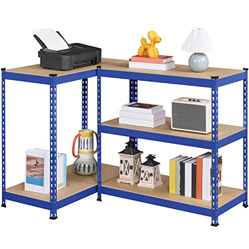 Yaheetech 5-Tier Heavy Duty Garage Shelving Unit, Adjustable Metal Storage Rack, Blue J339478