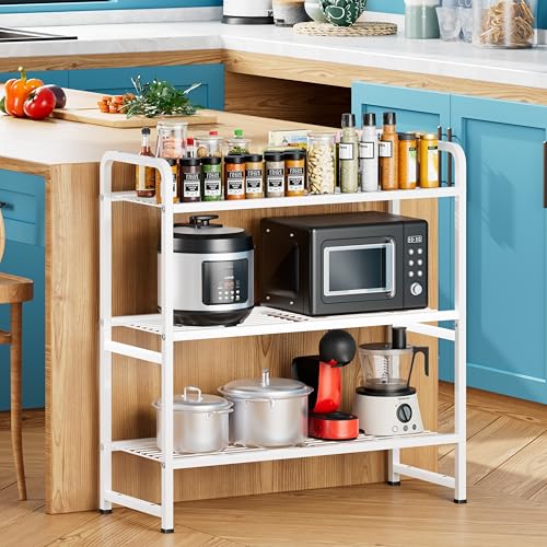 3 Tier Metal Wire Shelving Unit, Heavy Duty, Black O816606