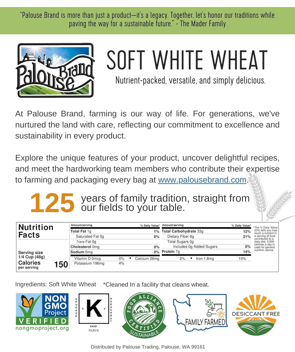 Soft White Wheat Berries 25 lbs Non-GMO Bulk F68126