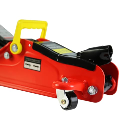 Pvillez Floor Jack, Heavy Duty Hydraulic Low Profile Steel Racing Jack, 2 Ton Capacity Blue H10635