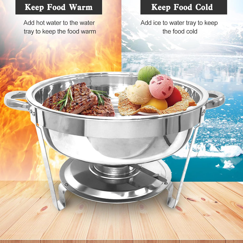 5 Qt Stainless Steel Chafing Dish Buffet Set 6 Pack V483