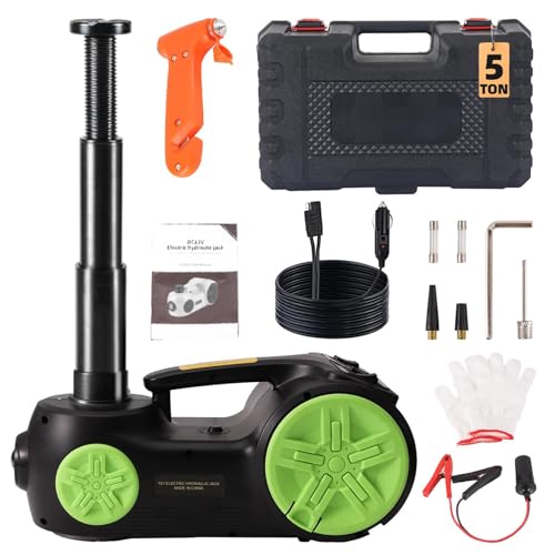 12V 5 Ton Electric Car Jack with Integrated Tire Pump for SUV Truck Sedan X6558