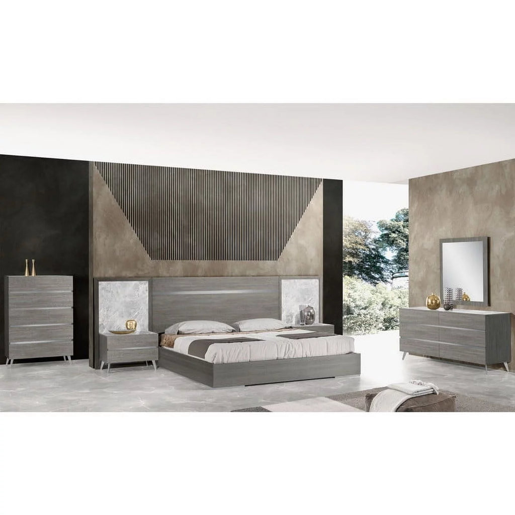 Victoria Premium 3-Piece Bedroom Set King Size Light Grey Oak E296055