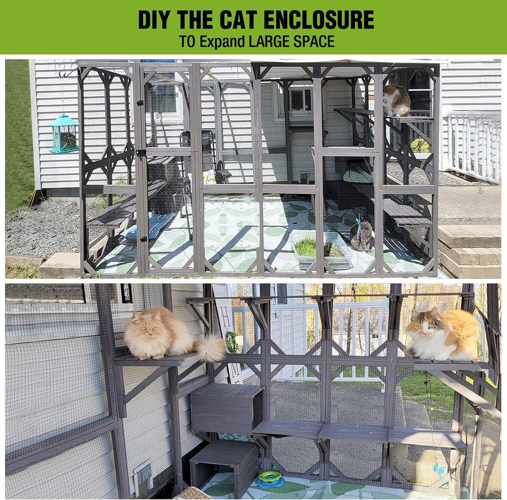 Gutinneen Large Catio Outdoor Cat Enclosure with Door, Platform & House S70001