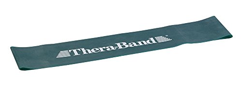 THERABAND Resistance Band Loop, Professional Latex Mini Band for Lower Pilates, Crossfit, Yoga, Stretching, Physical Therapy, Strength Training no Weights, 12 Inch, Green, Heavy, Intermediate Level 1