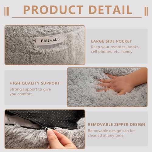 BYBYME Giant Faux Fur Bean Bag Chair for Adults with Filler T1937