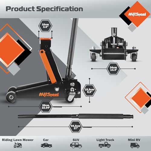 3 Ton Floor Jack Heavy Duty Hydraulic Car Jack with Single Piston Pump H19028