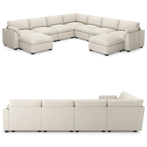 Belffin Extra Large Modular Sectional Sofa, 4-Seater L Shaped Velvet Couch, Black A1471