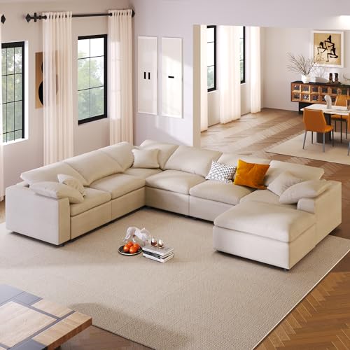 Oversized Modular Sectional Sofa with Movable Ottoman E909