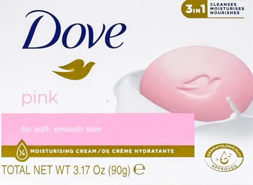 Dove Beauty Bar Soap Bulk Pack of 8 Bars with Loofah Sponge Pad, Shea Butter B145