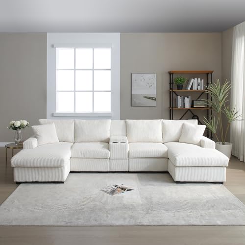 Oversized Modular Sectional Sofa with Movable Ottoman E909