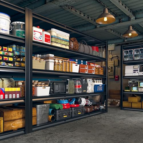 REIBII 60" W Garage Shelving 5-Tier Heavy Duty Metal Storage Shelves B60038