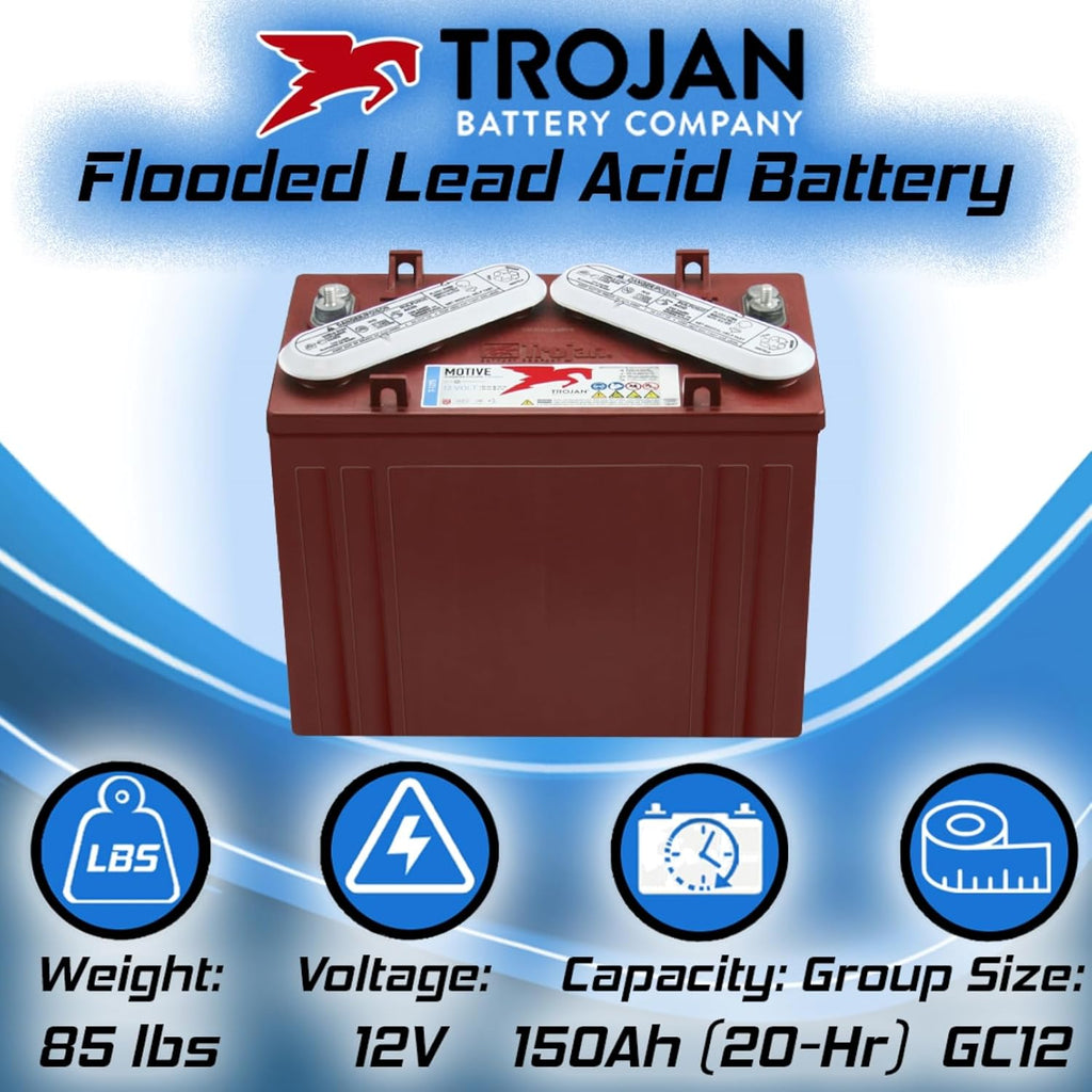 Trojan T-1275 12V 150Ah Deep Cycle Battery x2 F132