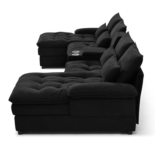 Oversized Modular Sectional Sofa with Movable Ottoman E909