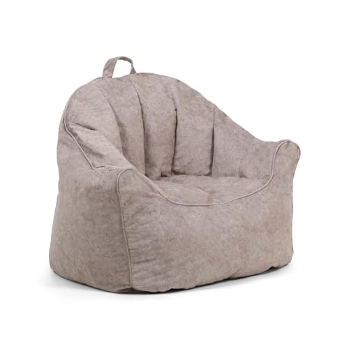 Big Joe Dorm Bean Bag Chair with Drink Holder, Black Smartmax, 3 ft Q1693