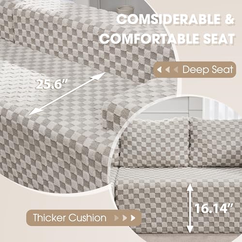 Modular Sectional Sofa L-Shape Couch with Oversized Chaise, Grey Stripe I49459