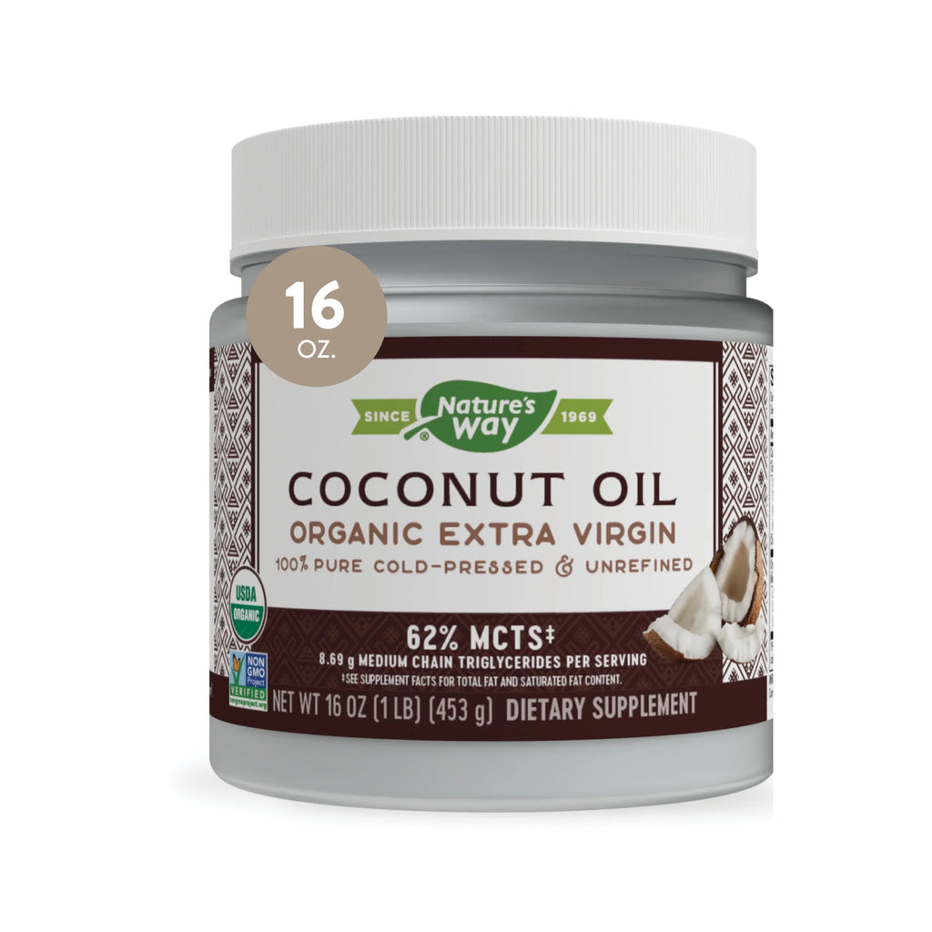 Nature's Way Organic Extra Virgin Coconut Oil, Cold-Pressed, 16 Fl Oz X845106