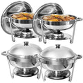Chafing Dish Buffet Set 6 QT Round Stainless Steel Buffet Servers and Warmers, Chaffing Servers with Covers, Catering, Chafer,Food Warmer for Parties Weddings (2 Pack)