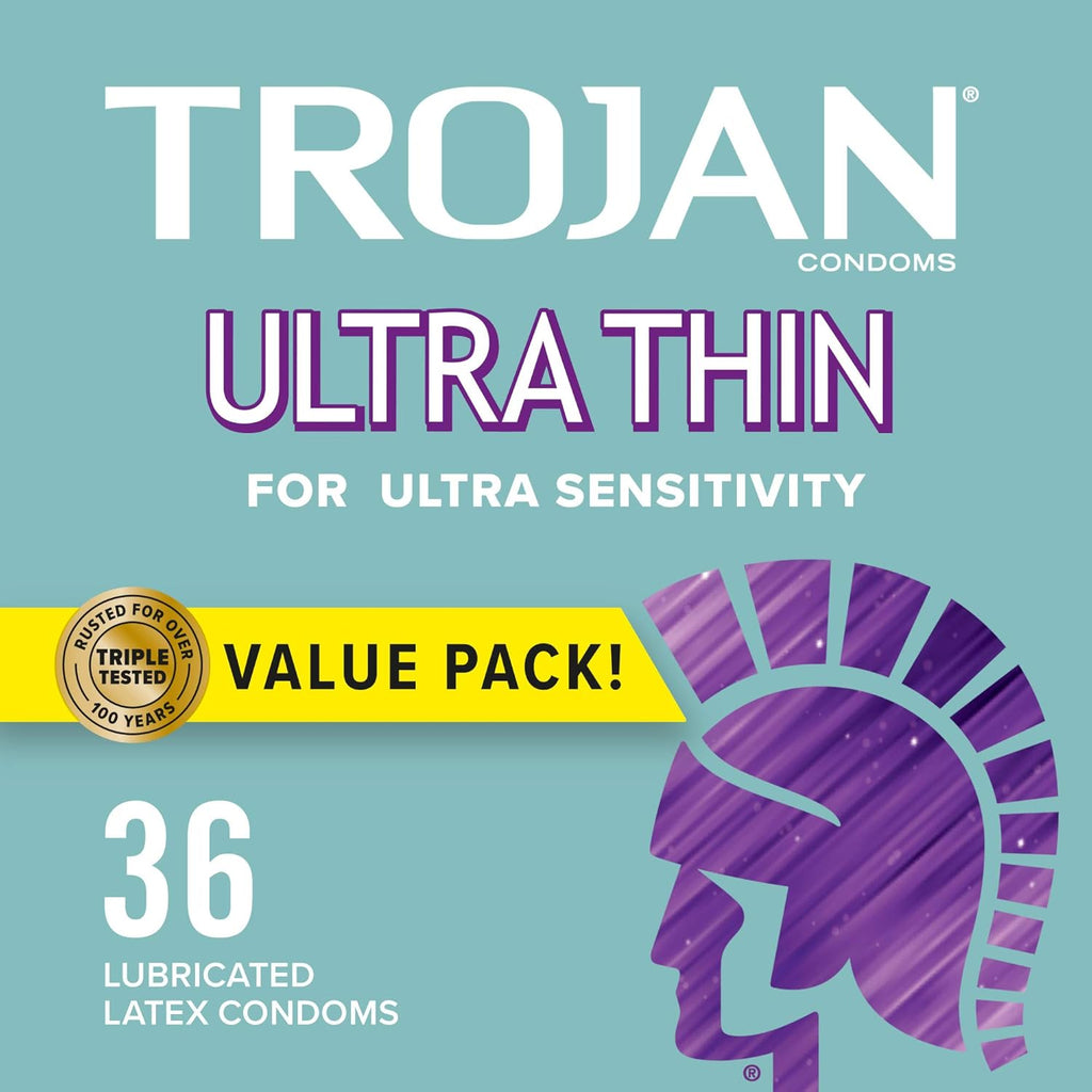 TROJAN Ultra Thin and Pleasure Variety Condoms Value Bundle E9377