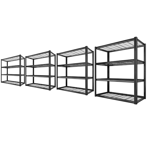 REIBII 40" W Garage Shelving 2240 LBS Storage Shelves Adjustable Metal Shelving Heavy Duty 4 Tier Metal Shelves for Pantry Basement Warehouse 40" W × 19.5" D × 59.5" H