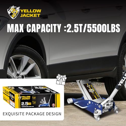 YELLOW JACKET 2.5 Ton Trolley Jack with Carrying Case, 5500 lb Capacity N593266