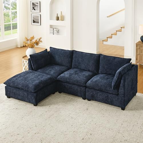 Oversized Modular Sectional Sofa with Movable Ottoman E909