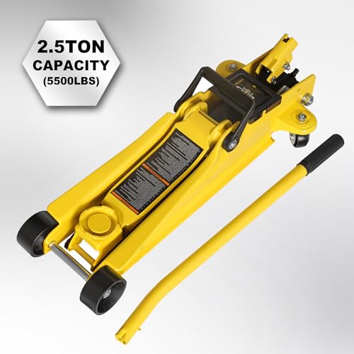 YELLOW JACKET 2.5 Ton Trolley Jack with Carrying Case, 5500 lb Capacity N593266
