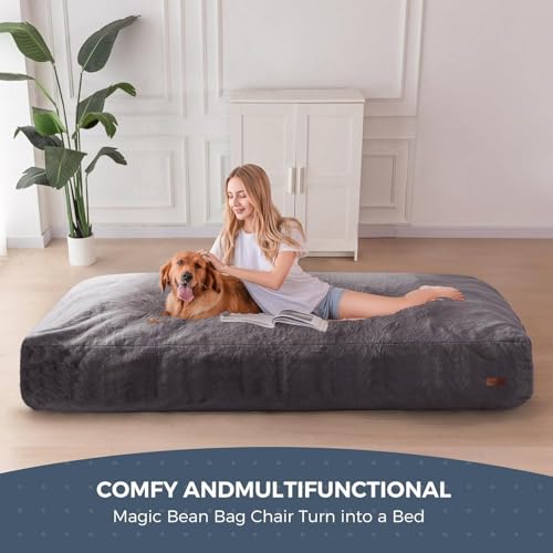 MAXYOYO Giant Bean Bag Chair Bed for Adults, Convertible Floor Sofa G466