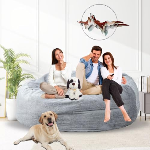 Bean Bag Chair for Adults 3FT, Soft Removable Cover, Light Gray M535251