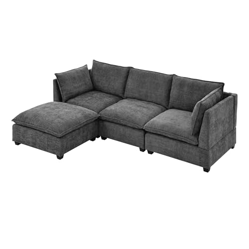 Oversized Modular Sectional Sofa with Movable Ottoman E909