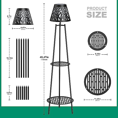 2 Pack Solar Lights Outdoor with Plant Stands - Metal Tripod Patio Decor M835880