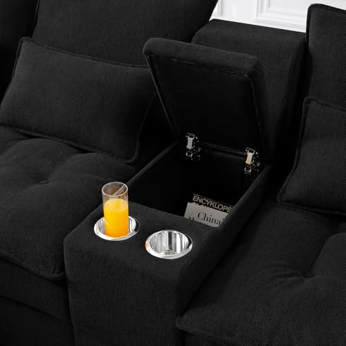 Oversized Modular Sectional Sofa with Movable Ottoman E909