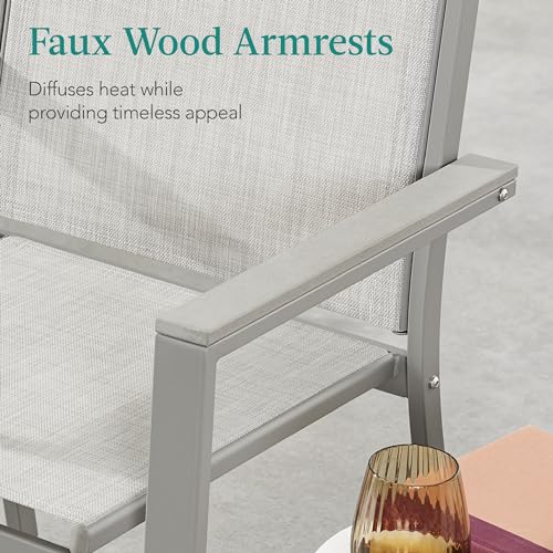 Best Choice Products 4-Piece Textilene Patio Conversation Set with Steel Frame, Taupe/Charcoal T8603