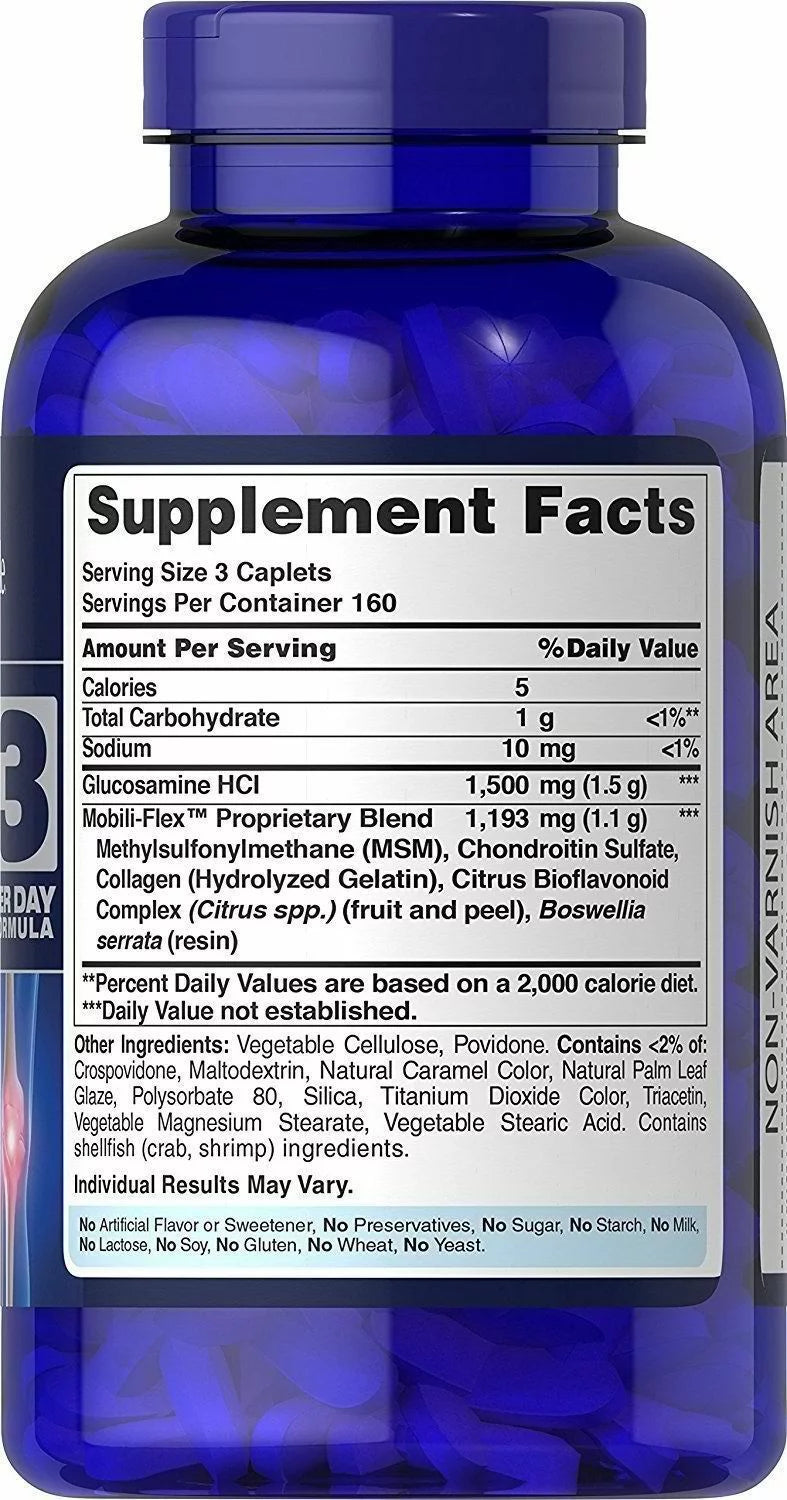 Puritan's Pride Double Strength Glucosamine Chondroitin MSM Joint Soother, 480 Count W1412