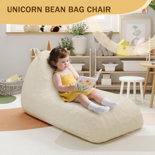 COMAX Unicorn Bean Bag Chair for Kids with Filler, Pink H562644