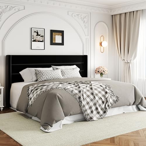 Allewie Full Size Lift Up Storage Bed with Wingback Headboard, Light Beige C85153