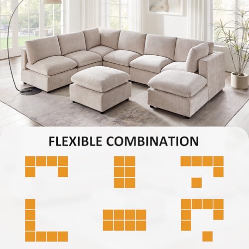 Modular Sectional Sofa with Ottoman for Small Apartments U669203