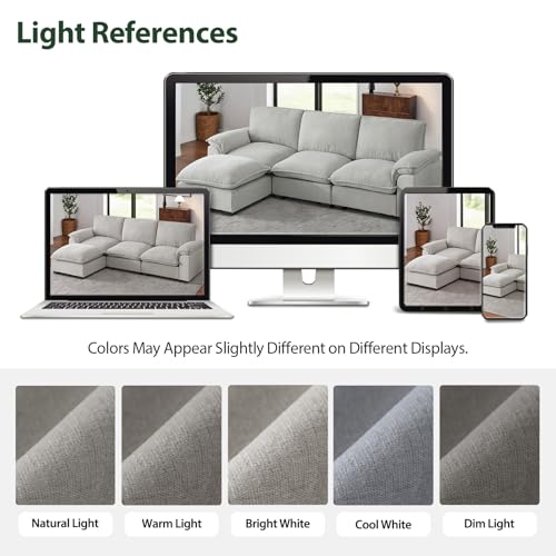 Cloud Couch Sectional L Shaped Modular Sofa Chenille Ivory Beige U4155