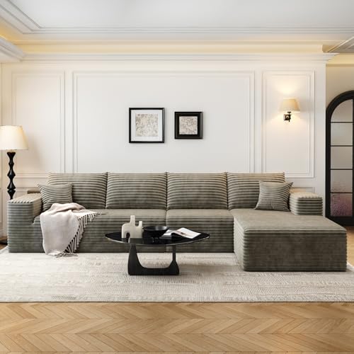 Cloud Modular Sectional Sofa with Ottoman, U Shaped, Black M332378