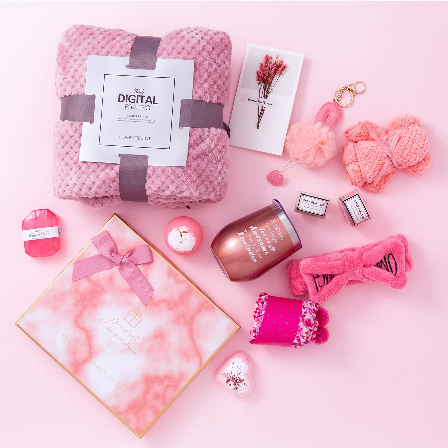 Pink Gift Box for Women Self Care Birthday Care Package D35382