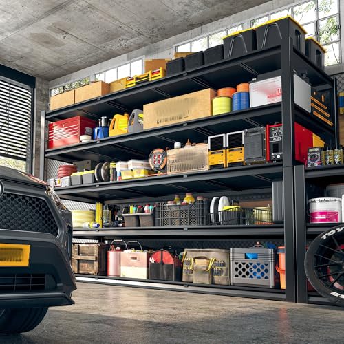 REIBII 60" W Garage Shelving 5-Tier Heavy Duty Metal Storage Shelves B60038
