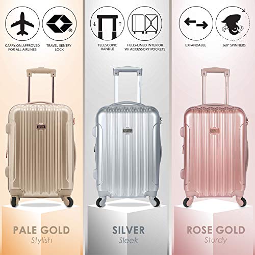 kensie Women's Alma Hardside Spinner Luggage, Midnight Blue, Carry-On 20-Inch K96456