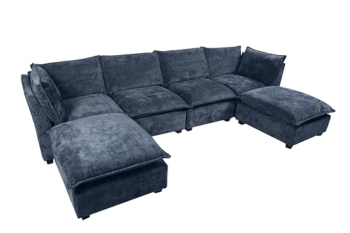Oversized Modular Sectional Sofa with Movable Ottoman E909