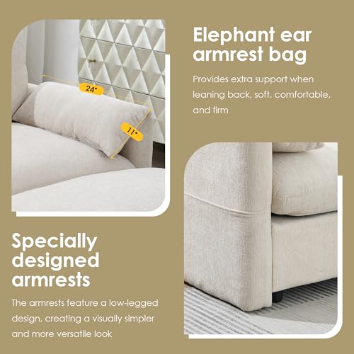 Oversized Modular Sectional Sofa with Movable Ottoman E909
