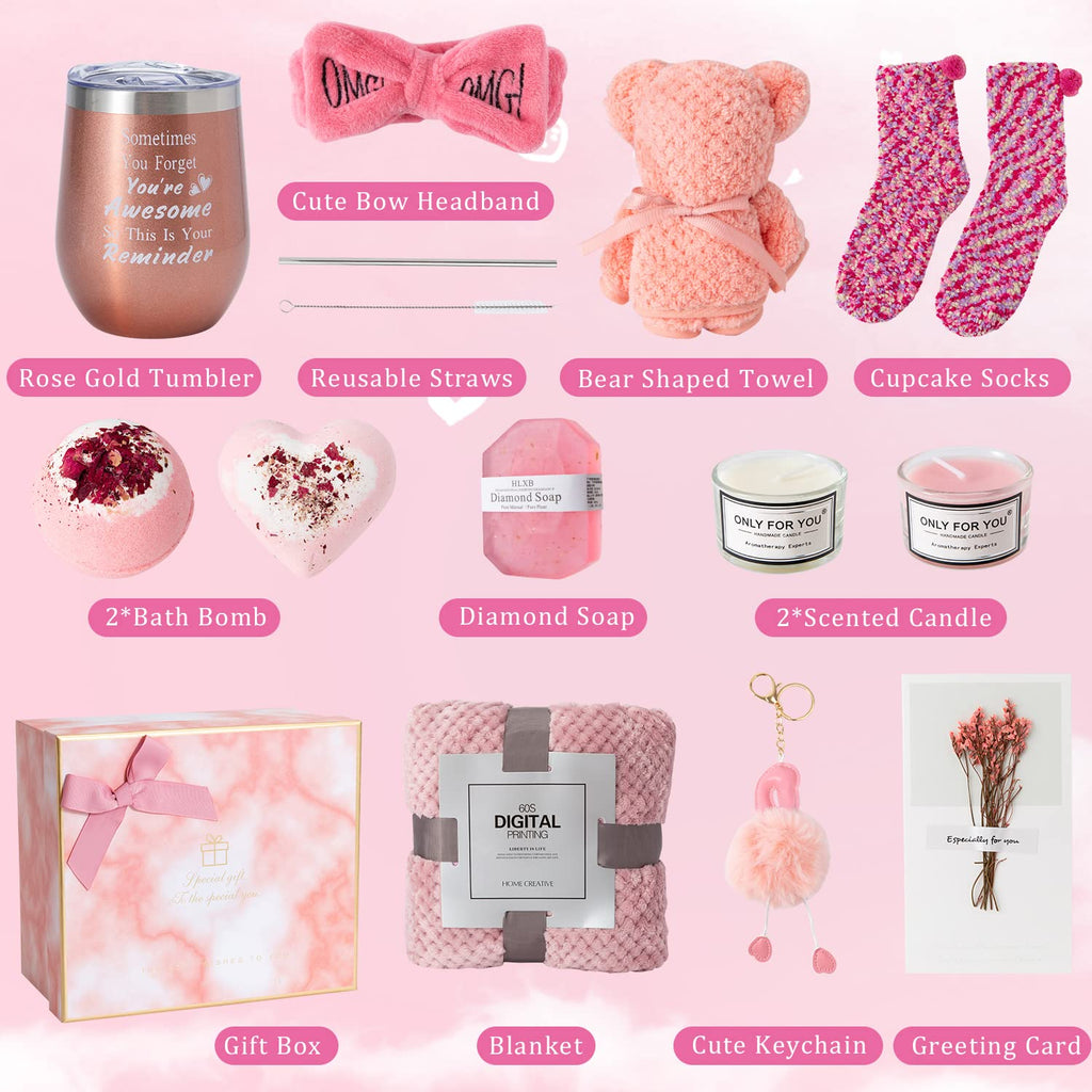 Pink Gift Box for Women Self Care Birthday Care Package D35382