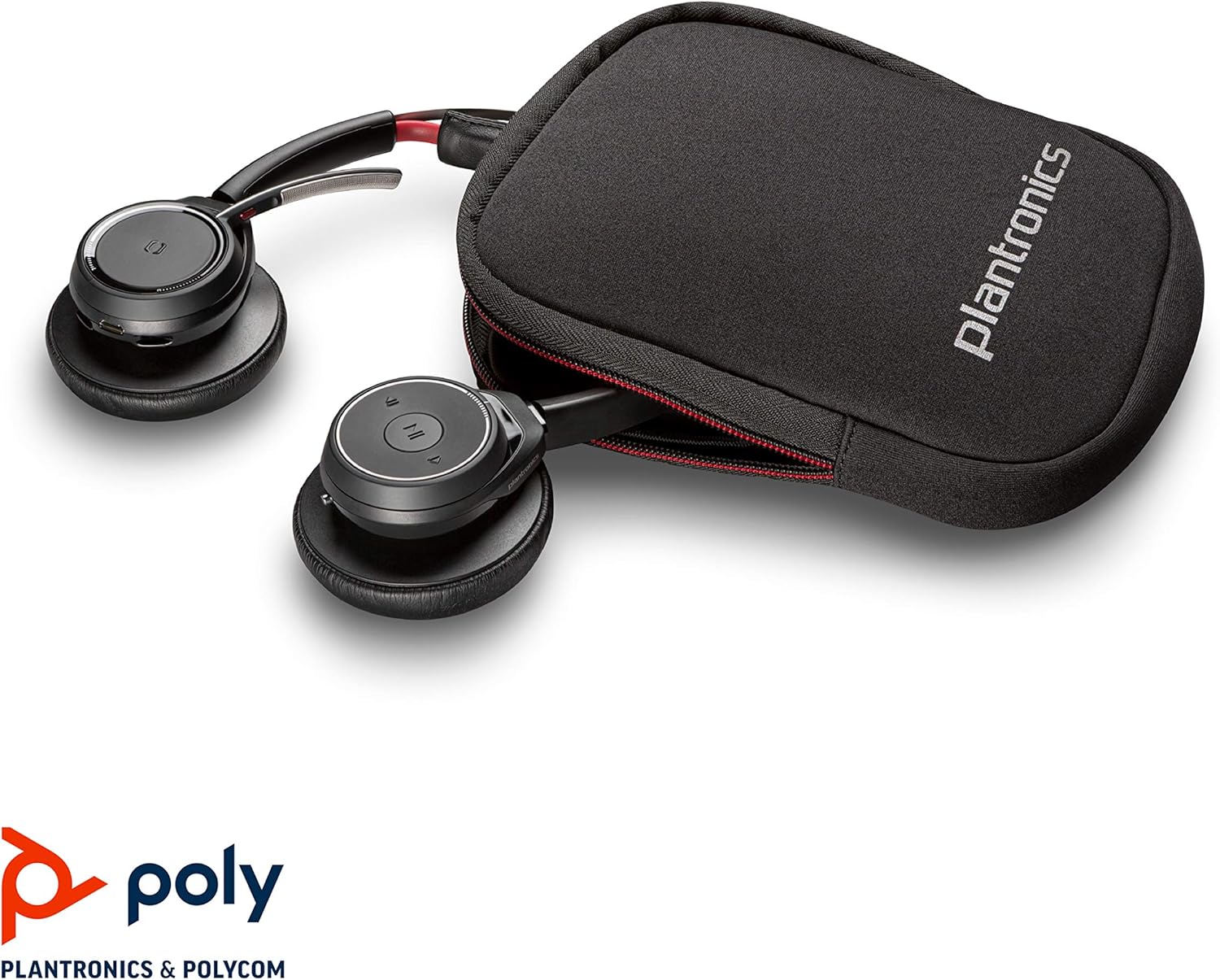 Plantronics Voyager Focus UC Poly Bluetooth Dual-Ear Headset with Boom Mic, Active Noise Canceling Z34676