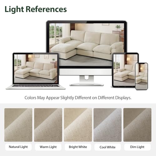 Cloud Couch Sectional L Shaped Modular Sofa Chenille Ivory Beige U4155