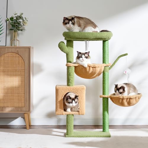 Heybly Cat Tree 39.4 Inches Tower Condo with Scratching Post for Indoor Cats F1156