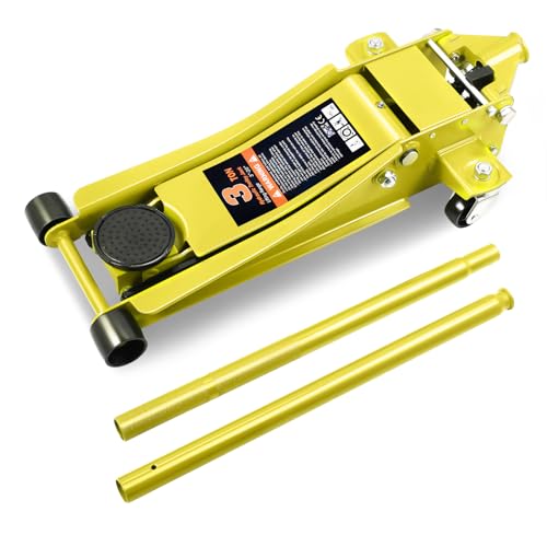 DNA MOTORING Floor Jack 3 Ton Low Profile Heavy Duty Hydraulic Car Jack, Black T11604